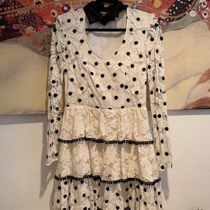 Lace polka dot cocktail dress